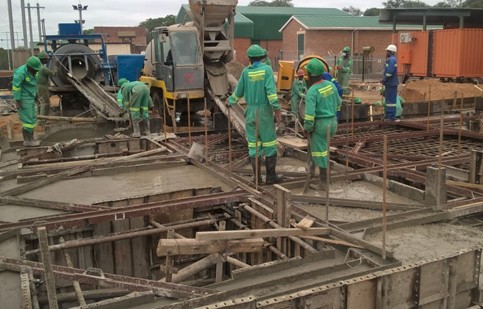 Blanket Mine - Gwanda - Central Shaft Winder Civils (2 x 400m³ Reinforced Concrete) and Ancillary Construction including Sub-station Building, Generator Building, Generator Building, Workshops and Cable Trench Network.